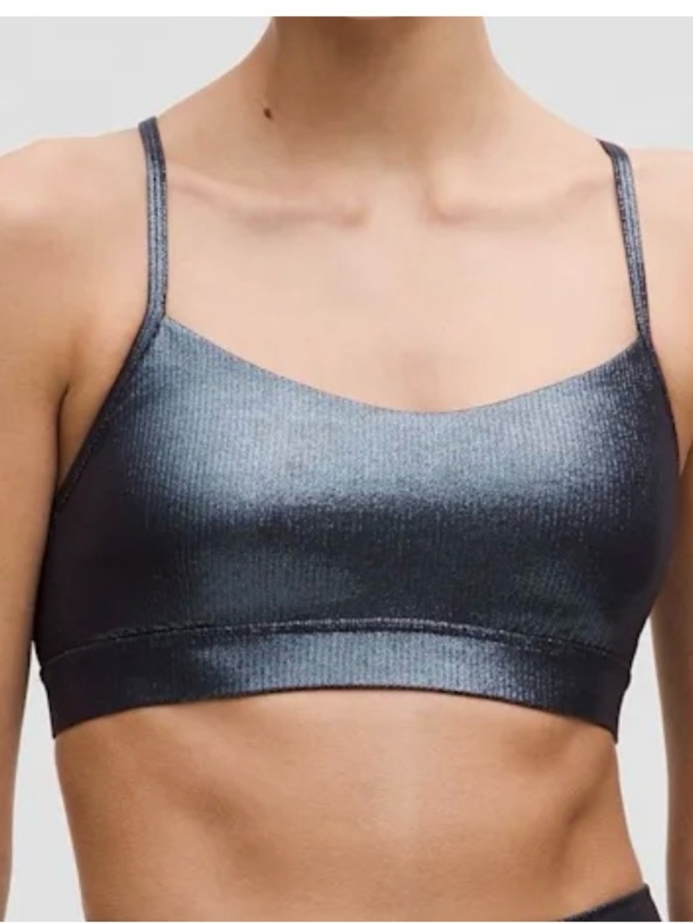 lululemon athletica Black Shimmer Strappy Sports Bra